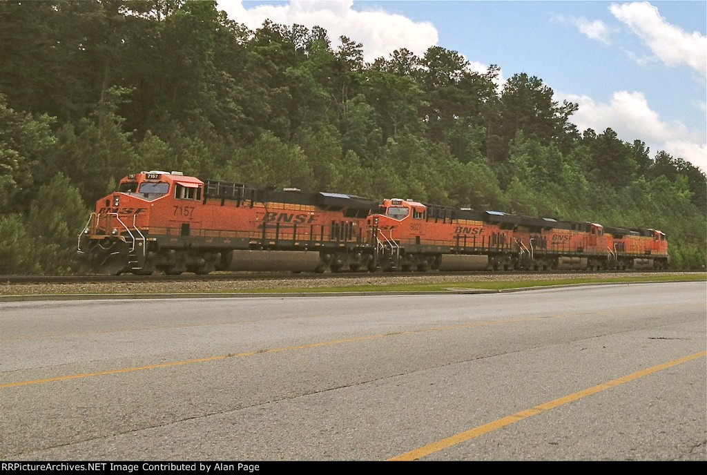 BNSF 7157 leads a quartet of units